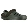 Sabots plastique fourrés kaki - Chaussures confort hiver