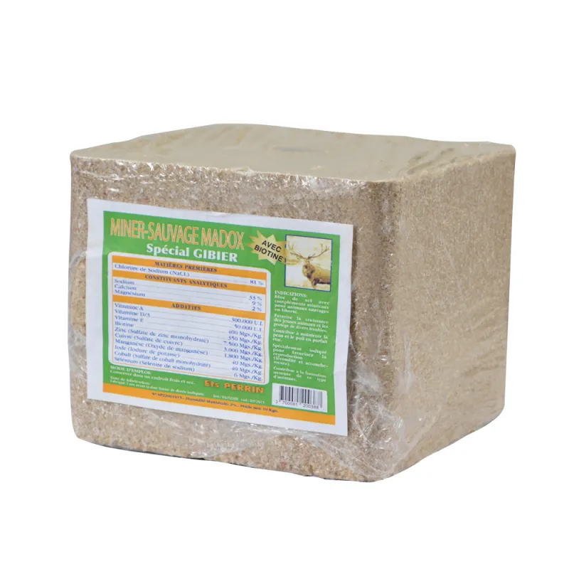 Lot de 4 Blocs de Sel enrichi en minéraux pour Grand gibier 10kg