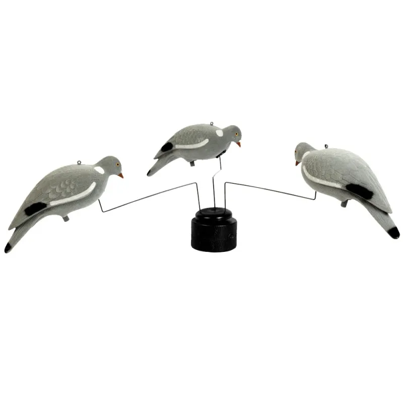 Manège à pigeons avec 3 formes de pigeon en plastique Manège à pigeons avec 3 formes de pigeon en plastique