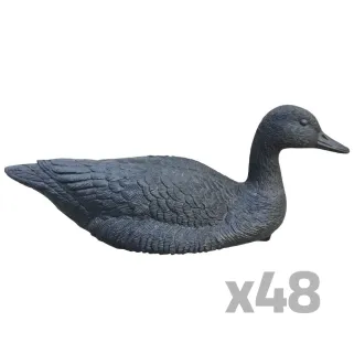 Lot de 48 Appelants Oie Noire Taille Réelle Flottante avec Quille Intégrée