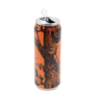Canette Isotherme 500ml camouflage orange Ø 7cm H19 cm