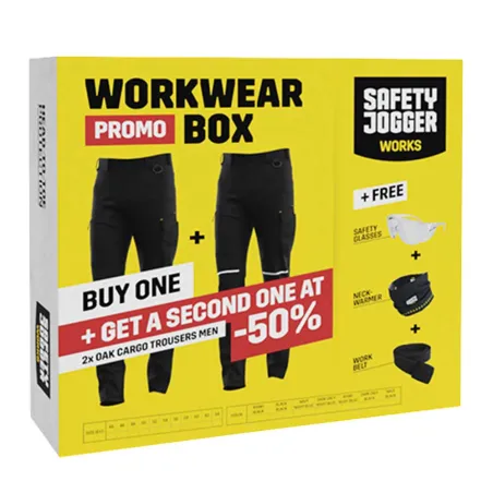 Pack 2 Pantalons Travail Oak Kaki/Noir Extensible 4 Sens 