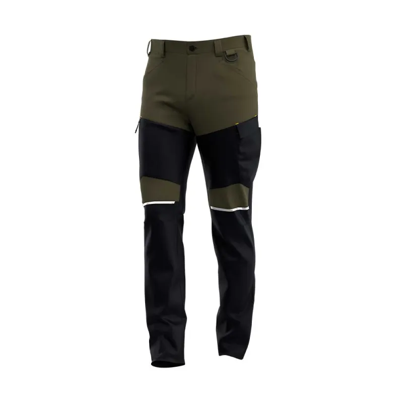 Pack 2 Pantalons Travail Oak Kaki/Noir Extensible 4 Sens 