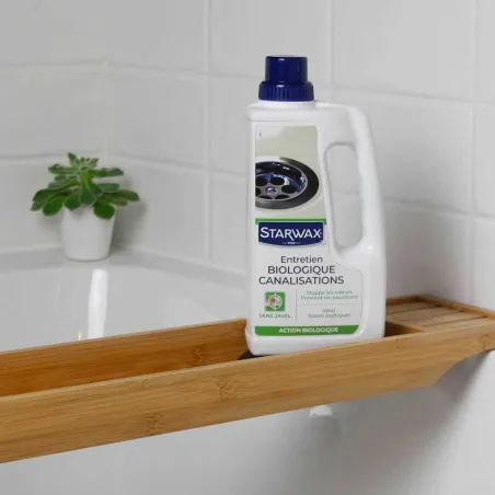 Découvrez notre Entretien biologique canalisations Starwax 1L qui dégrade naturellement les déchets organiques et élimine les od