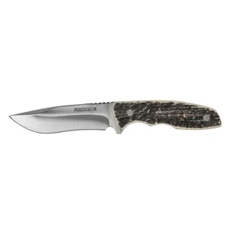 Couteau droit lame 10cm acier inox 420A manche imitation corne