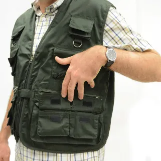 Gilet de pêche premium 12 poches intérieur écossais