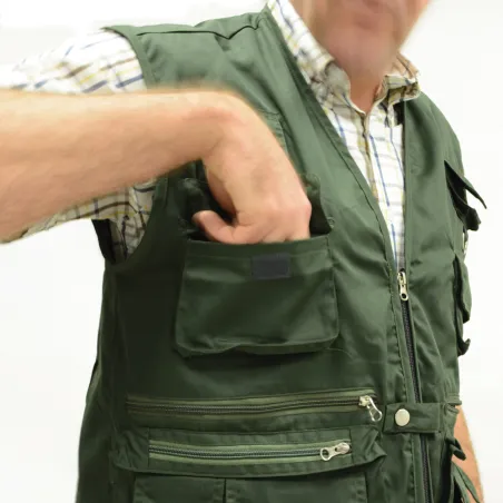 Gilet de pêche premium 12 poches intérieur écossais Gilet de pêche premium 12 poches intérieur écossais