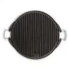 Plancha ronde barbecue réversible fonte émaillée Ø43cm 6-8 pers