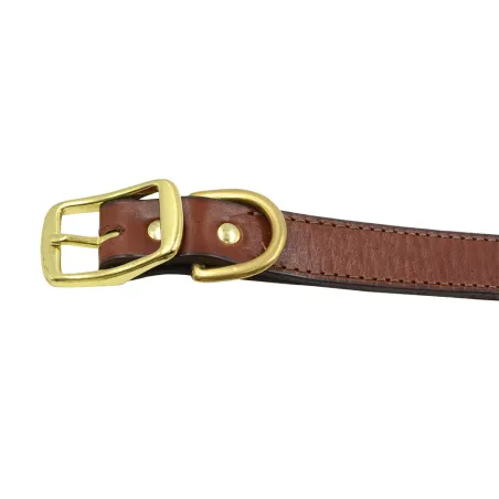 Collier à graver sur plaque laiton cuir noisette 4 tailles 