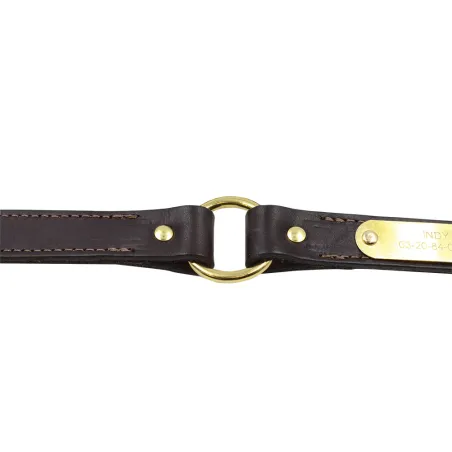 Collier à graver sur plaque laiton cuir chocolat 4 tailles 