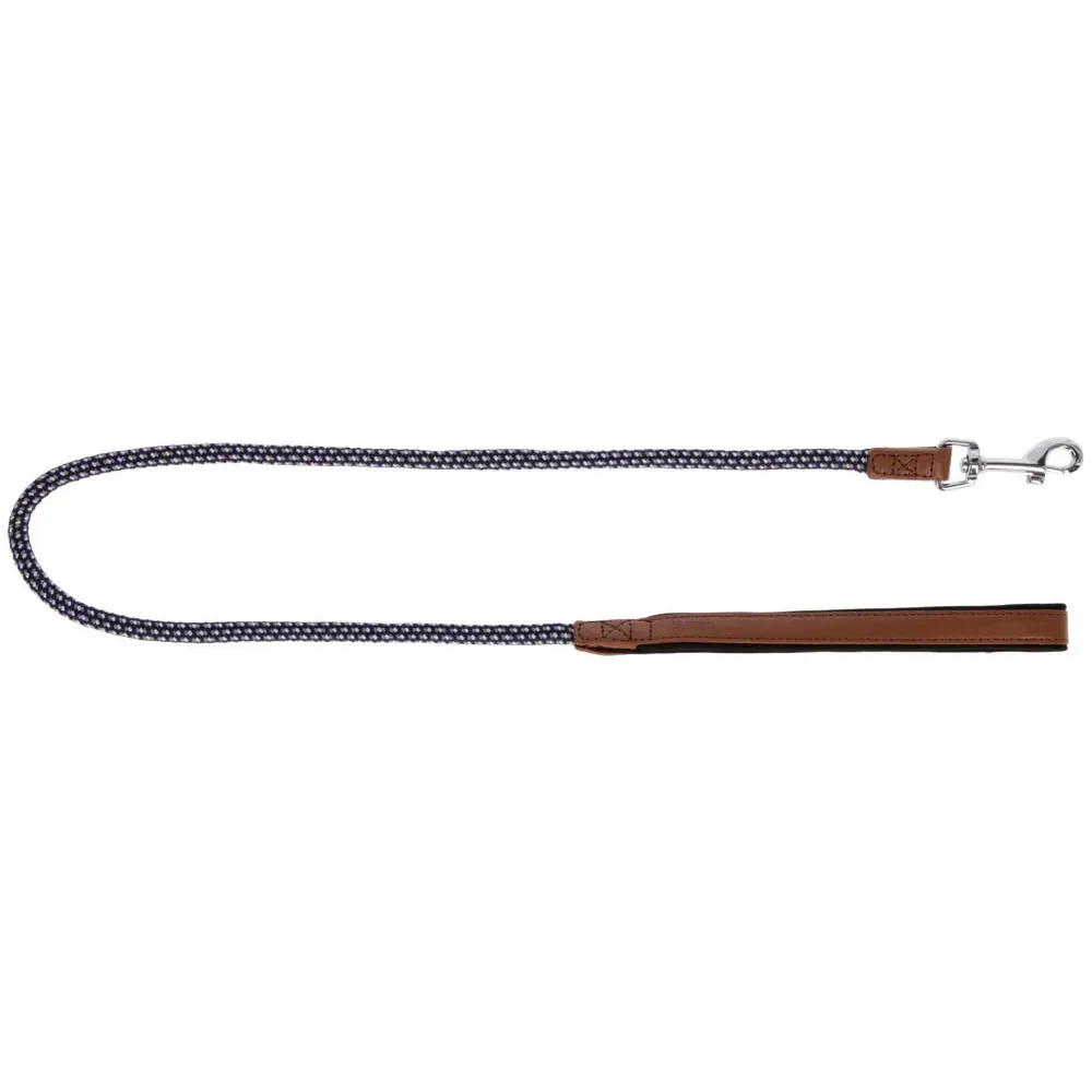 Laisse courte ronde en corde bleue 100 cm