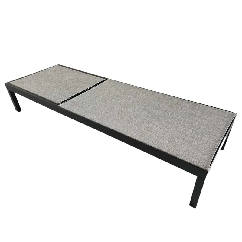 Lot de 2 Bains de soleil en aluminium beige 193 x 65 x 32cm