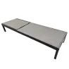 Lot de 2 Bains de soleil en aluminium beige 193 x 65 x 32cm