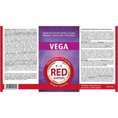 Vega vitamines volailles, pigeons et lapins 0,25 - 0,5 et 1 L