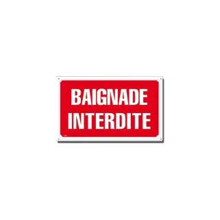 Panneau BAIGNADE INTERDITE Alu 30x20cm unité ou lot de 5