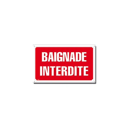 Panneau BAIGNADE INTERDITE Alu 30x20cm unité ou lot de 5