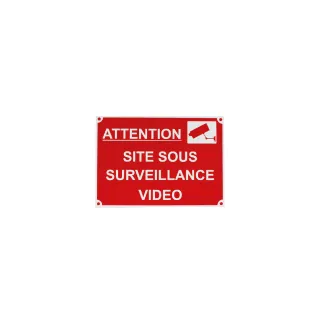 Panneau SITE SOUS SURVEILLANCE VIDEO alu 34 x 24cm