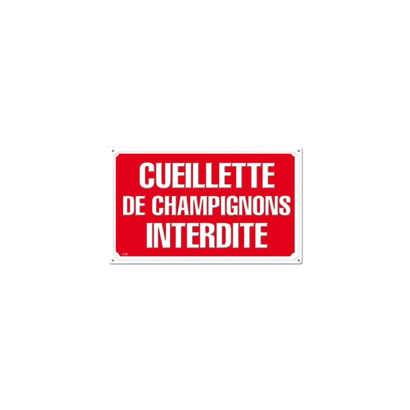 Panneau CUEILLETTE CHAMPIGNONS Alu 26 x 20cm Panneau CUEILLETTE CHAMPIGNONS Alu 26 x 20cm