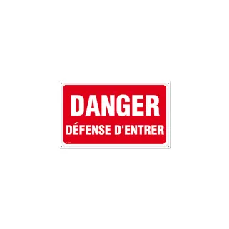 Panneau DANGER DÉFENSE D'ENTRER Alu 30X20cm unité