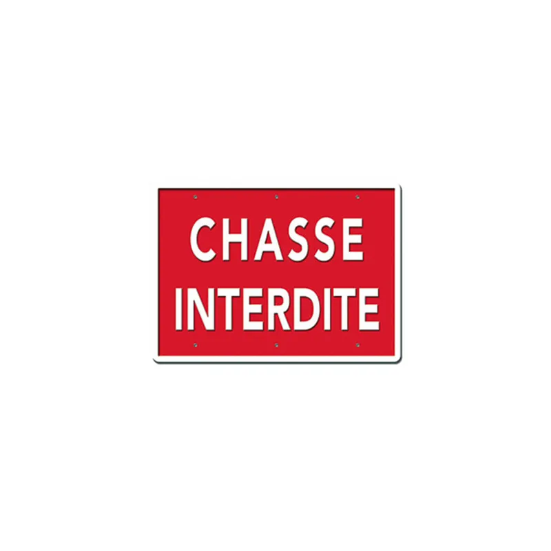 Lot de 5 Panneaux « Chasse interdite » Alu 26x20cm Lot de 5 Panneaux « Chasse interdite » Alu 26x20cm