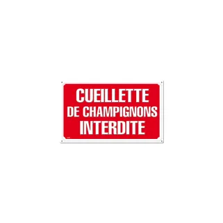 Panneau CUEILLETTE CHAMPIGNONS Akilux 26x20cm à l'unité