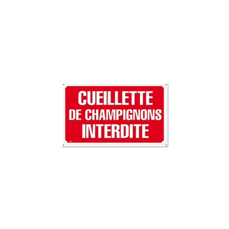 Panneau CUEILLETTE CHAMPIGNONS Akilux 26x20cm à l'unité