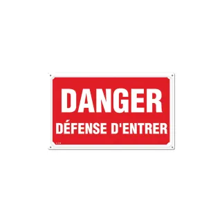 Lot de 5 Panneaux DANGER DÉFENSE D'ENTRER Alu 30X20cm