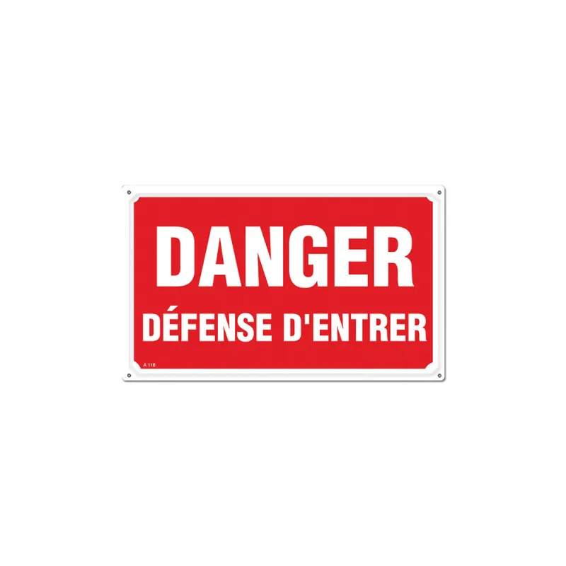 Lot de 5 Panneaux DANGER DÉFENSE D'ENTRER Alu 30X20cm