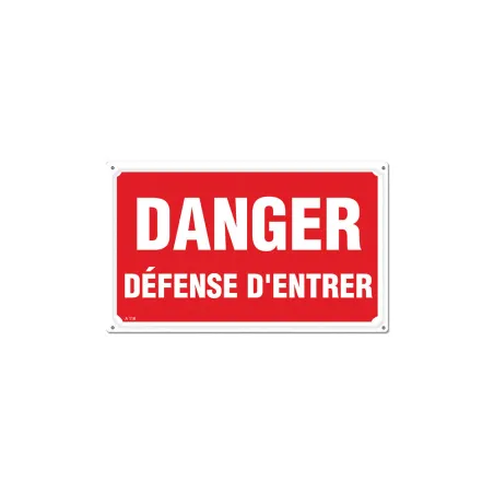 Lot de 5 Panneaux DANGER DÉFENSE D'ENTRER Alu 30X20cm