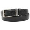 Ceinture Noire Synthétique Boucle Métallique Résistante 125 cm