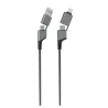 Câble USB 4 en 1 USB-A/USB-C vers USB-C/Lightning 1m