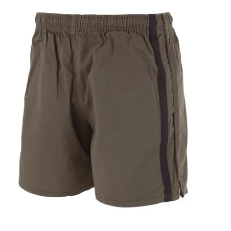 Short Flottant Kaki-Noir 100% Coton 3 Poches Taille Élastique