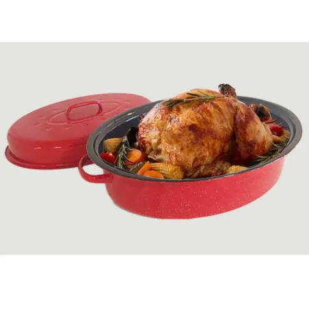 Rôtissoire rouge grand modèle 37x26,5x11,5cm 4L vapeur auto