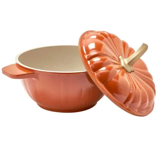 Cocotte citrouille fonte alu 4,6L 24cm 3-4 personnes