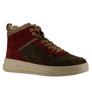 Baskets montantes femme bordeaux et vert | Look urbain confortable
