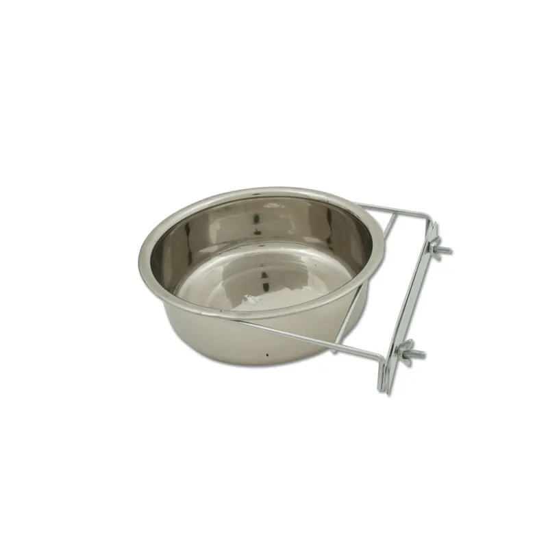 Mangeoire Chenil acier inoxydable 23 cm fixation sur chenil 2,8L Mangeoire Chenil acier inoxydable 23 cm fixation sur chenil 2,8L