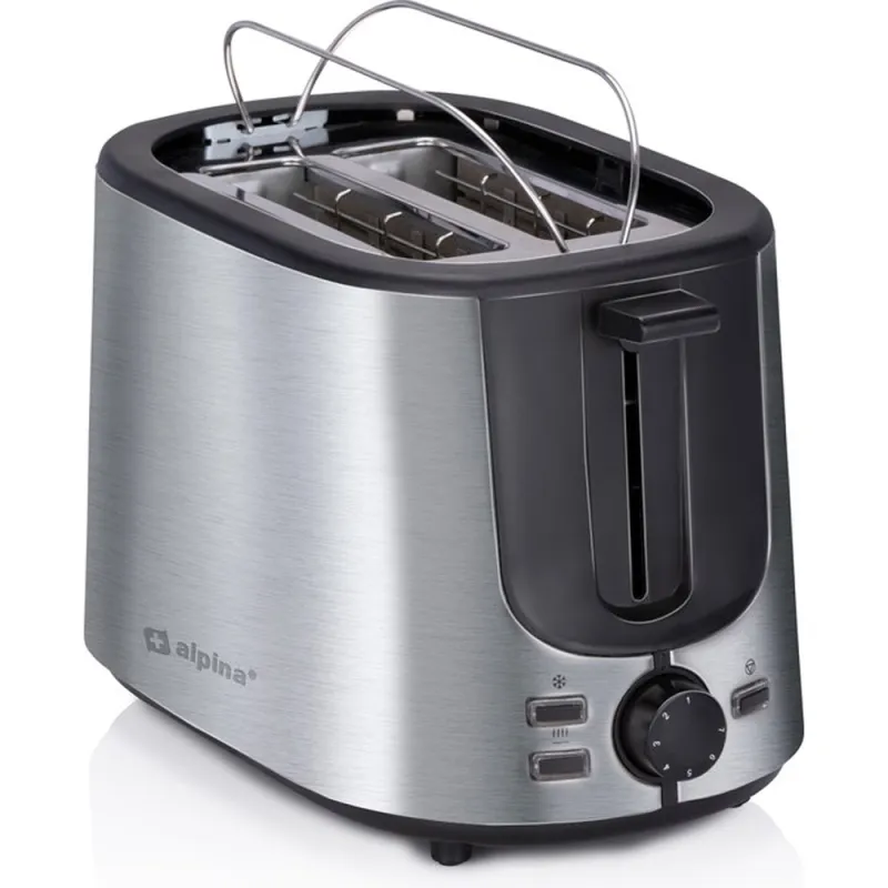 Grille pain 7 niveaux 2 fentes plastique acier inox 1000W 240V Grille pain 7 niveaux 2 fentes plastique acier inox 1000W 240V