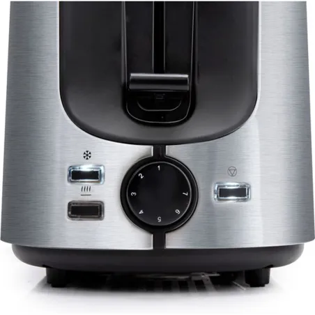 Grille pain 7 niveaux 2 fentes plastique acier inox 1000W 240V Grille pain 7 niveaux 2 fentes plastique acier inox 1000W 240V