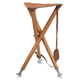 Siège de battue Luxe en croûte de cuir pliable 65cm