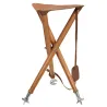 Siège de battue Luxe en frêne en croûte de cuir de buffle pliable 65cm Siège de battue Luxe en frêne en croûte de cuir de buffle pliable 65cm