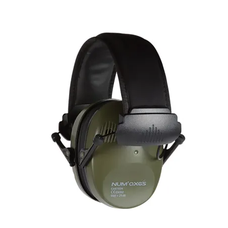 Casque atténuation anti bruit 2 micros son stéréo avec cable jack kaki