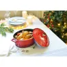 Cocotte en fonte rouge tous feux diamètre 34 capacité 5,3 L Cocotte en fonte rouge tous feux diamètre 34 capacité 5,3 L