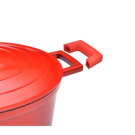 Cocotte en fonte rouge tous feux diamètre 34 capacité 5,3 L Cocotte en fonte rouge tous feux diamètre 34 capacité 5,3 L