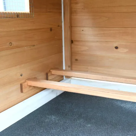 Poulailler bois 3 poules Confort toit plastique 112 x 77 x 92 cm