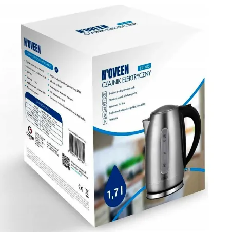 Bouilloire grande capacité anti calcaire prise UE 2000W inox 1,7L Bouilloire grande capacité anti calcaire prise UE 2000W inox 1,7L