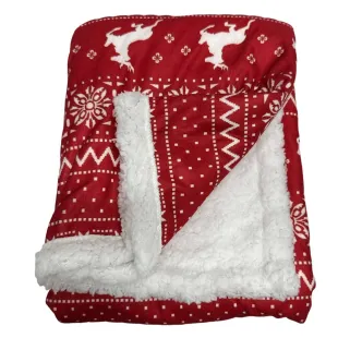 Couverture Noël Sherpa Rouge 100x75cm