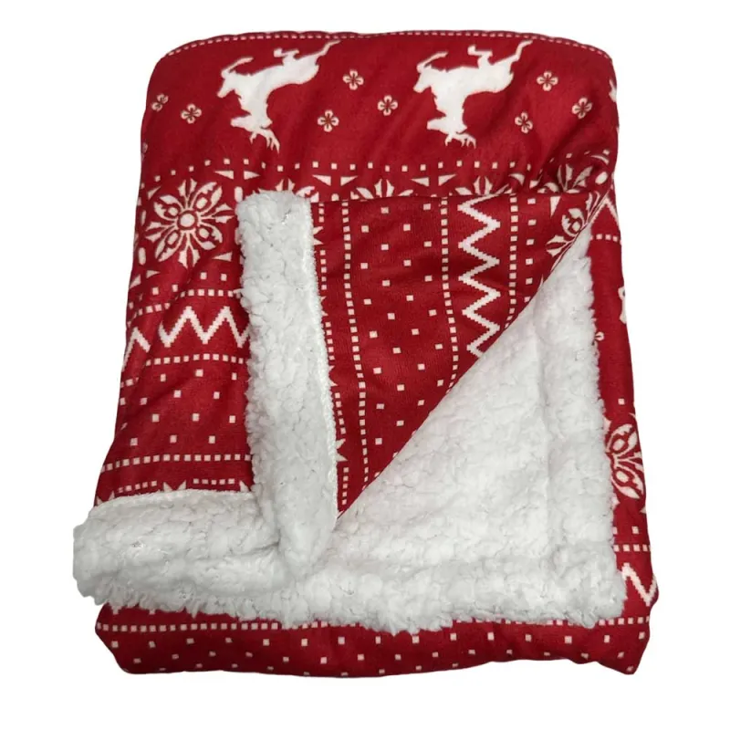 Couverture Noël Sherpa Rouge 100x75cm