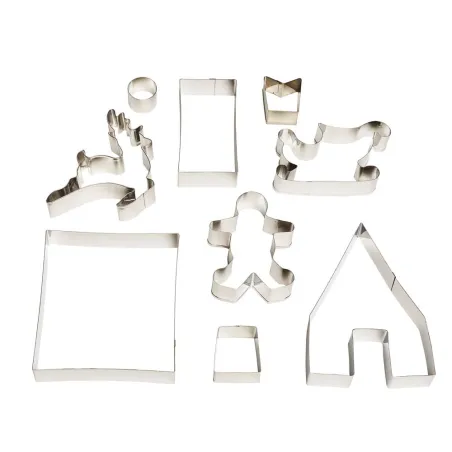 Kit 9 emporte-pièces Noël 3D bonhomme traineau cerf maison