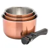 Lot 3 casseroles inox 18/10 colorées 16-18-20cm + poignée Lot 3 casseroles inox 18/10 colorées 16-18-20cm + poignée