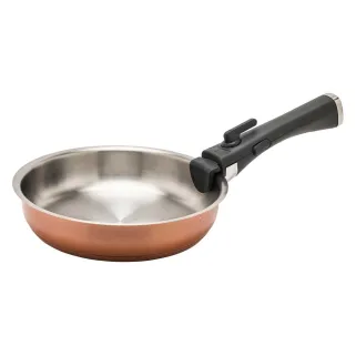Set 3 poêles acier inox 20/24/26cm + manche amovible 496-816g